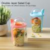 Guangcailun Double-Layer Salad Cup with Spoon, BPA-Free, 500 mL view 4