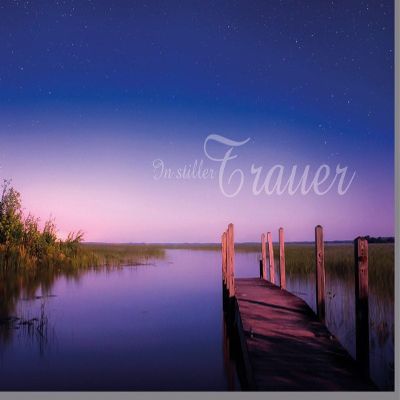 Scorpio Sympathy Card with Lake Pier and Purple Evening Sky, with Envelope