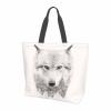 FWJZDSP Stylish Canvas Tote Bag for Women and Girls, Wolf Dangerous Face, Lightweight Medium Reusable Shoulder Bag view 1