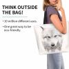 FWJZDSP Stylish Canvas Tote Bag for Women and Girls, Wolf Dangerous Face, Lightweight Medium Reusable Shoulder Bag view 2