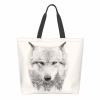 FWJZDSP Stylish Canvas Tote Bag for Women and Girls, Wolf Dangerous Face, Lightweight Medium Reusable Shoulder Bag view 3