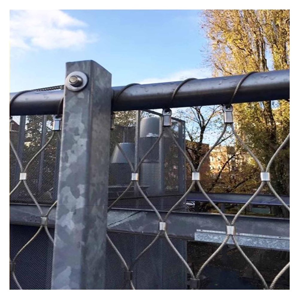 DTVEW 304 Stainless Steel Cable Net, Balcony Safety Net, 2 mm Wire, Fall Protection, 10 cm Mesh, 2.5 x 8 m