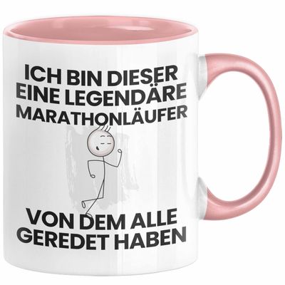 Marathon Runner Gift Mug – Funny Birthday Gift Idea, "I’m That Legendary Marathon Runner Everyone Was Talking About" (Pink)