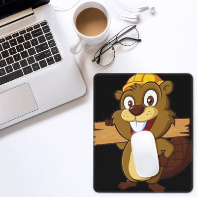 VducK Gaming Mouse Pad, Cartoon Beaver, Printed, Square, Waterproof, Non-Slip Rubber Base, 20.1 x 24.1 cm