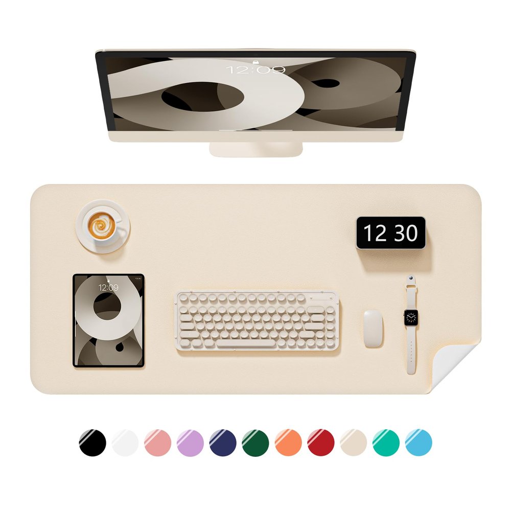 Niniubye Desk Mat, 30 x 14 in, PU Leather, Non-Slip, Waterproof