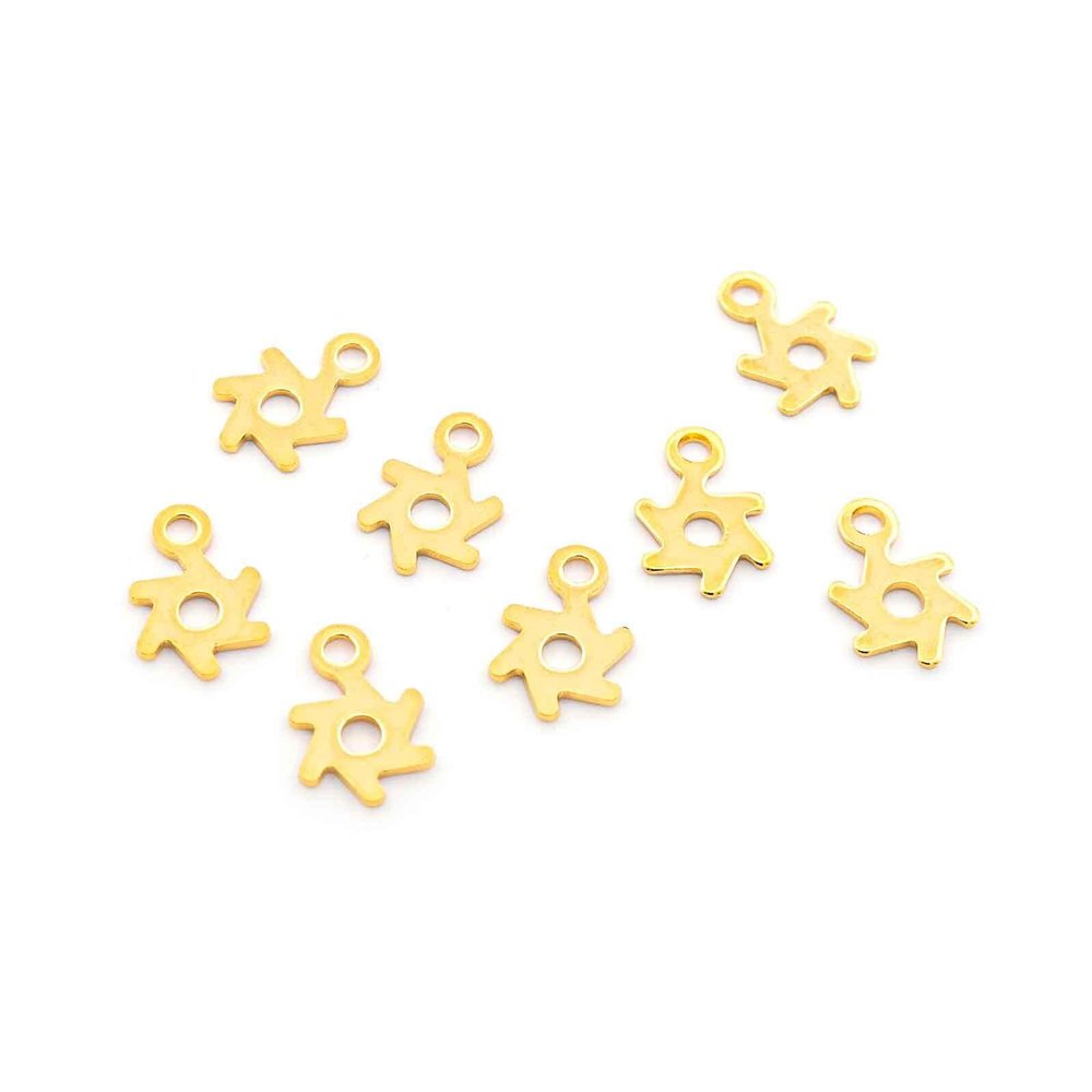 Vintageparts Pinwheel Charms, 201 Stainless Steel, 18K Gold-Plated, 10 x 6 mm, 8-Piece Set