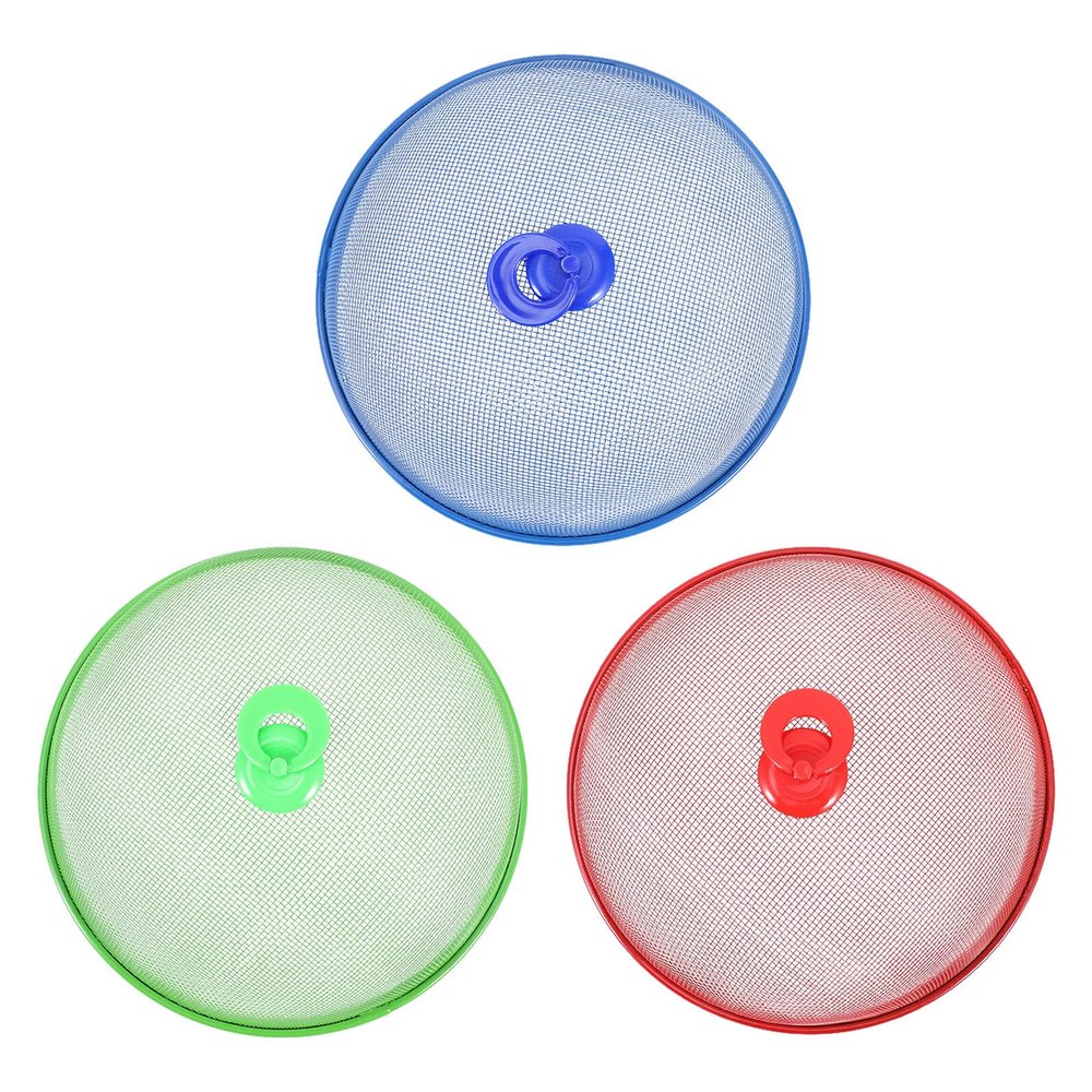PRETYZOOM 3-Piece Picnic Food Covers with Mesh, Random Color