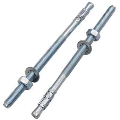 SKIR'CO (15 pcs) Zinc-Plated Wedge Anchors M8 x 140 mm, Concrete Anchors