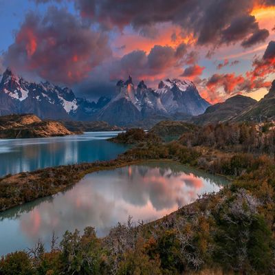 GUOHLOZ 1500-Piece Wooden Puzzle for Adults, Patagonia Mountains, Chile, 87 x 57 cm