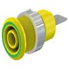 STUBLI 49.7046-20 4 mm Banana Socket, 32 A, 1 kV, Yellow-Green, Insulated view 1