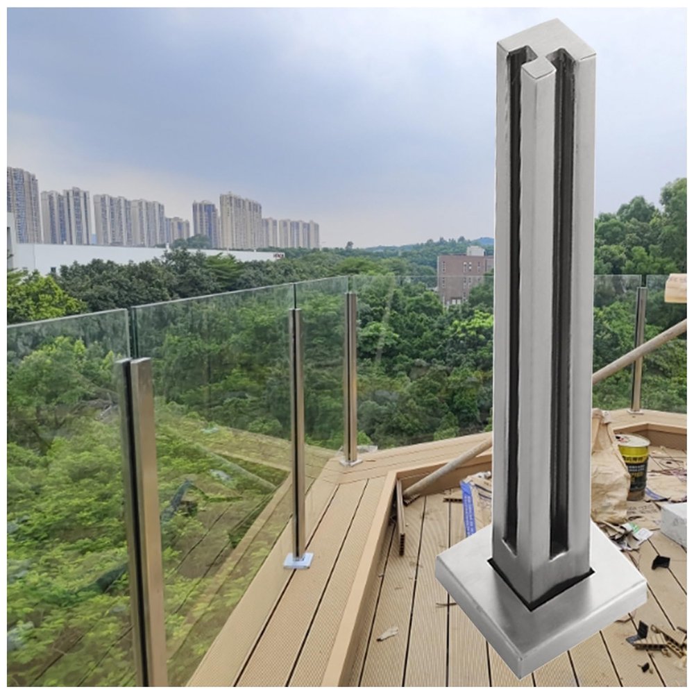 Square Stainless Steel Glass Railing Post