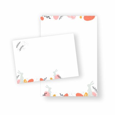 Easter Bunny Letter Paper, DIN A5 (100, Envelopes)