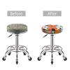 Round Velvet Stool Seat Cover with Pet Face Pattern view 4