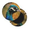 Round Velvet Seat Cover with Feather Motif view 1