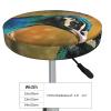 Round Velvet Seat Cover with Feather Motif view 3