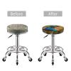 Round Velvet Seat Cover with Feather Motif view 4