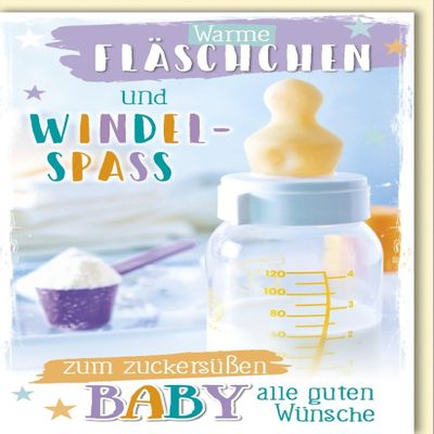 New Baby Card for Parents – Baby Bliss & Diaper Fun Design