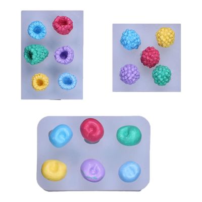 HIRAIDAI 3-Pack Silicone Fondant Molds, 3D Cherry, Raspberry & Mulberry Cake Decorations
