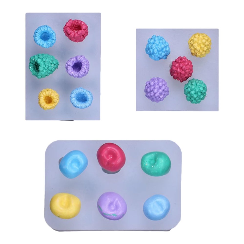 HIRAIDAI 3-Pack Silicone Fondant Molds, 3D Cherry, Raspberry & Mulberry Cake Decorations