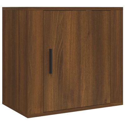 Wall-Mounted Nightstand, Brown Oak Look, 50 x 30 x 47 cm