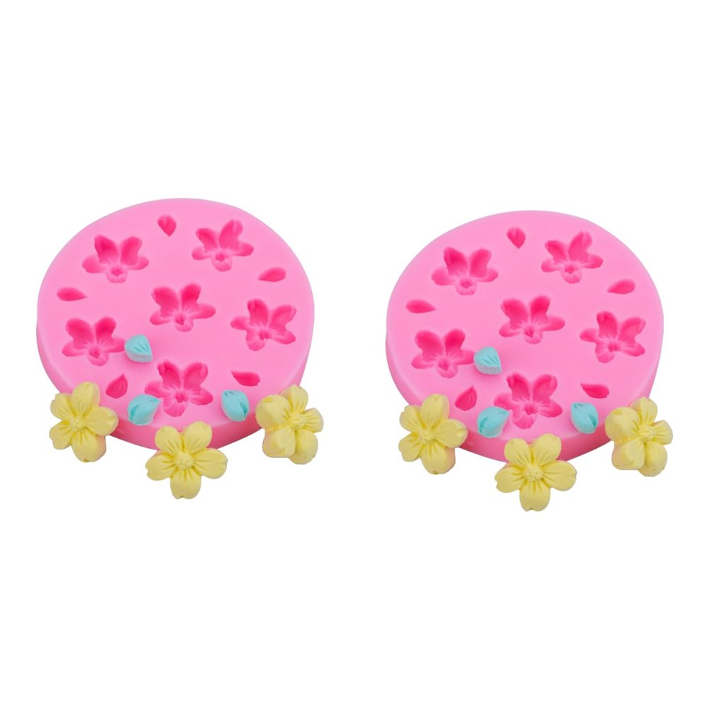HIRAIDAI Silicone Fondant Cake Molds, 2-Piece Flower Petal Drop Set