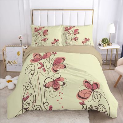 SJSXWQN Yellow Butterfly Bedding Set, 135 x 200 cm