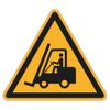 Warning Sign 50 mm – DIN EN ISO 7010 – ASR A1.3 – Indoor and Outdoor Use – Self-Adhesive PVC Sticker (1, W014 Warning: Industrial Trucks) view 1