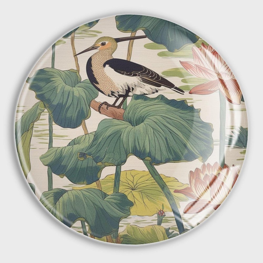 Evans1nism Asian-Style Glass Refrigerator Magnets, Nympheus Lily Pad Pistachio