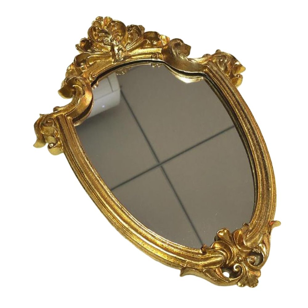 DOITOOL Embossed Metal Wall Mirror, Decorative Hanging Mirror, 23 x 30 cm, for Bedroom, Living Room and Bathroom