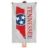 Tennessee Map Flag Beach Blanket, Easy-Care Quick-Drying Beach Towel, 80 x 130 cm view 1