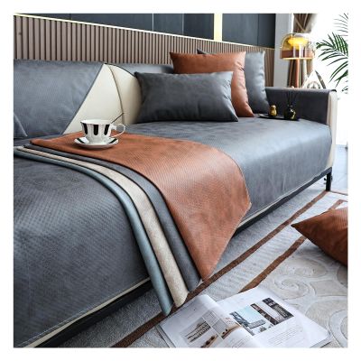HonunG Faux Leather Sofa Cover, Dark Gray, 110 x 160 cm