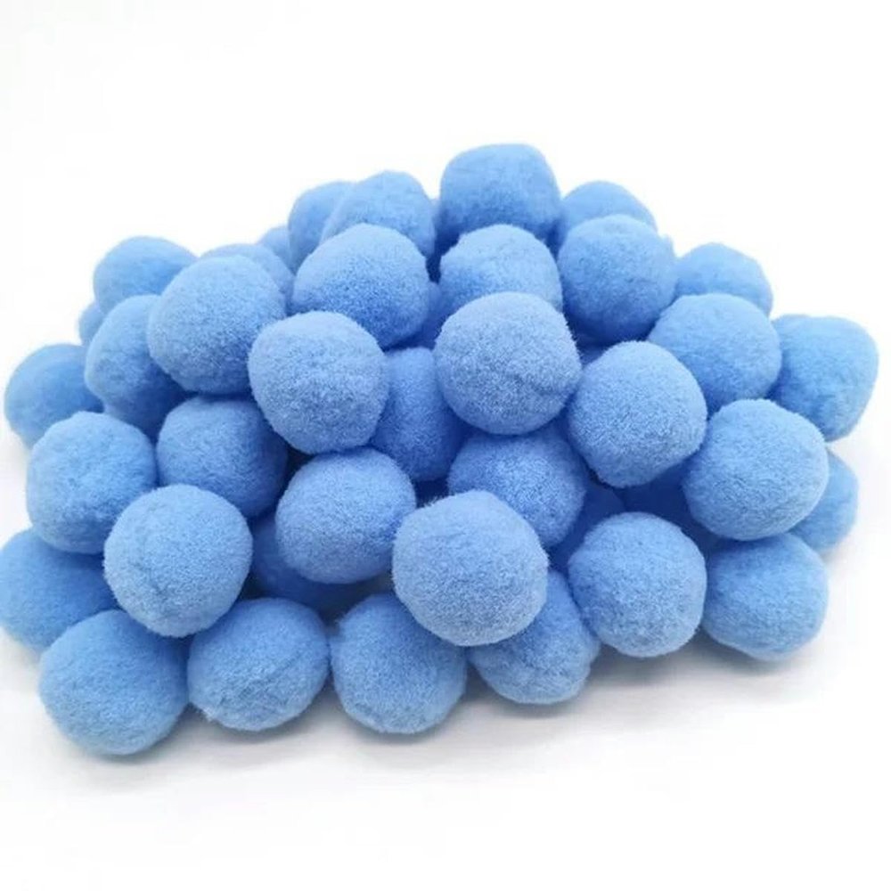 8/10/15/20/25/30 mm Pom-Pom Balls, Soft Fluffy Multicolor Pom-Poms, Highly Elastic, DIY Craft Supplies, 34 Blue, 10 mm, 200 pcs