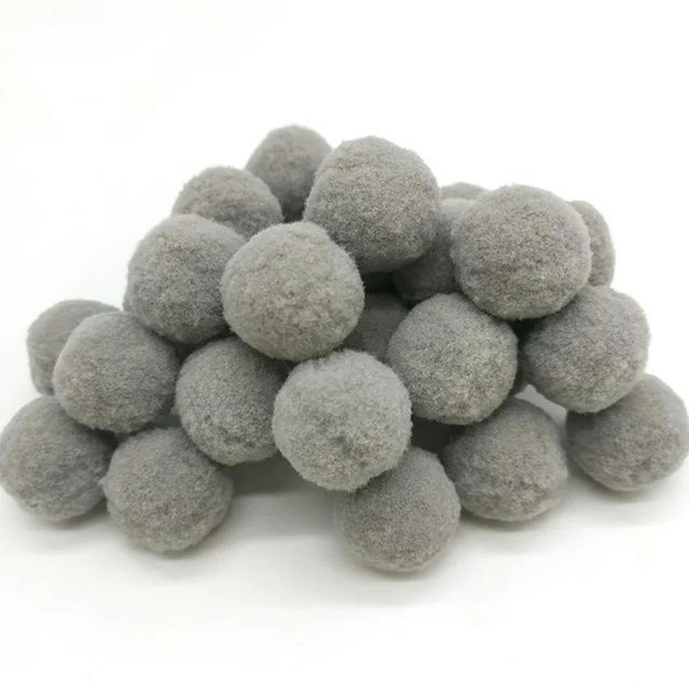 8/10/15/20/25/30 mm Pom-Pom Balls, Fluffy Soft Pom-Poms, Multicolor, Highly Elastic, DIY Craft Supplies, No. 23 Light Gray, 15 mm, 100 pcs
