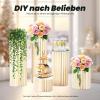 BAOCHADA 5-Piece Foldable Cardboard Flower Stand Set with Acrylic Tops, White view 4
