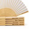 OLILLY - 50 Custom-Engraved Fans for a Unique Event - Bamboo and White Fabric view 1