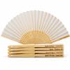 OLILLY - 50 Custom-Engraved Fans for a Unique Event - Bamboo and White Fabric view 3