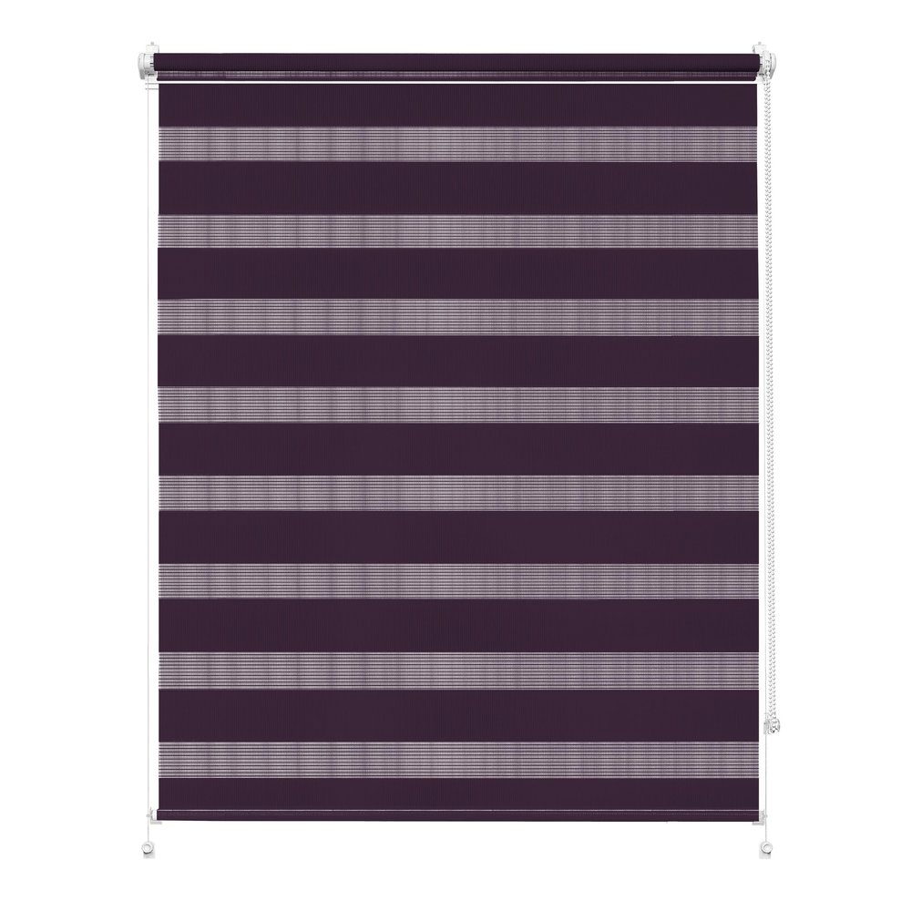 Rettika Plum Double Roller Blind, No-Drill Clip-Fit, 55 x 150 cm
