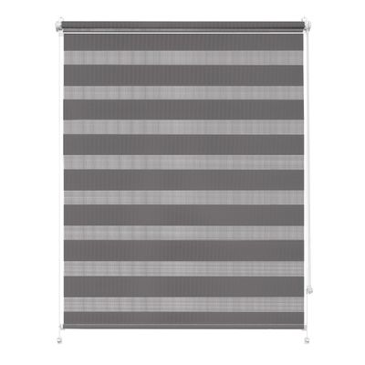 Rettika No-Drill Double Roller Blind, Dark Gray, 80 x 150 cm