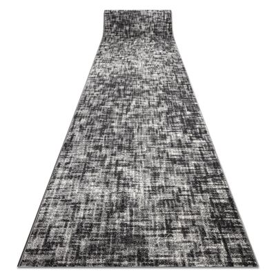 rugsx Silver Fasti Grid Runner Rug, Gray, 100 x 270 cm