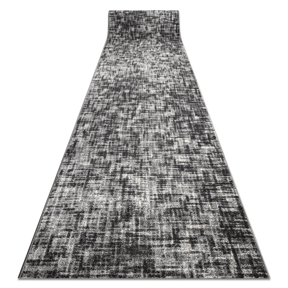 rugsx Silver Fasti Grid Runner Rug, Gray, 100 x 270 cm