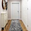 rugsx Silver Fasti Grid Runner Rug, Gray, 100 x 270 cm view 3