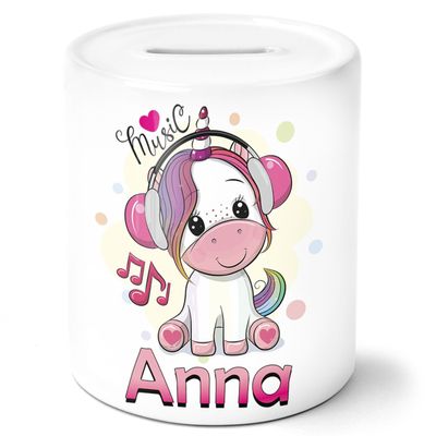 timalo Personalized Unicorn Piggy Bank with Name