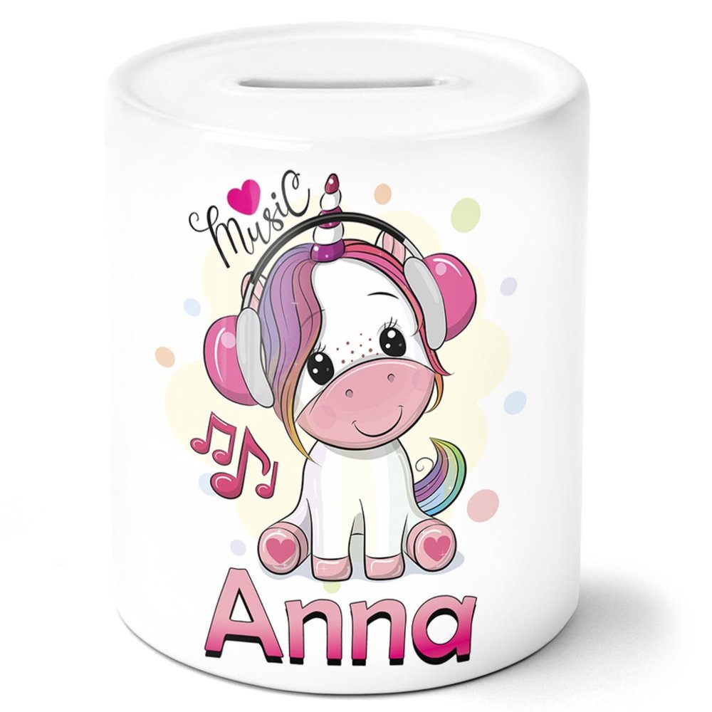timalo Personalized Unicorn Piggy Bank with Name