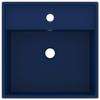 Square Bathroom Sink Overflow, Matte Dark Blue, 41 x 41 cm, Ceramic Hardware view 3