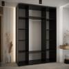 MEBLE KRYSPOL Cannes 7 Modern Wardrobe with 3 Sliding Doors, Clothes Rail, Shelves and Mirror, 205.2 x 200 x 60 cm, Black/White/Gold view 3