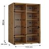 MEBLE KRYSPOL Cannes 10 Modern Wardrobe with 2 Sliding Doors, Hanging Rail and Shelves, 205.2 x 110 x 60 cm, Black Artisan/Silver view 4