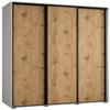 MEBLE KRYSPOL Cannes 1 Modern Wardrobe with 3 Sliding Doors, Hanging Rail and Shelves, White Artisan/Black, 205.2 x 160 x 60 cm view 1