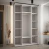 MEBLE KRYSPOL Cannes 1 Modern Wardrobe with 3 Sliding Doors, Hanging Rail and Shelves, White Artisan/Black, 205.2 x 160 x 60 cm view 3