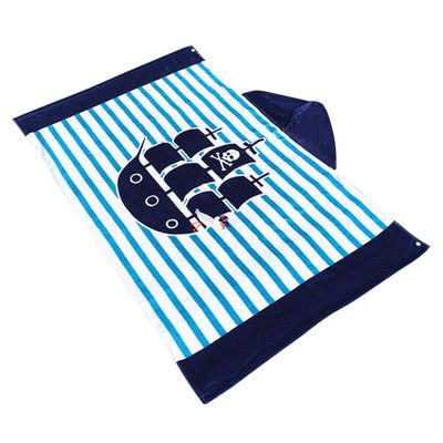 OUNONA Large Cotton Hooded Towel for Kids, Blue Pirate Design