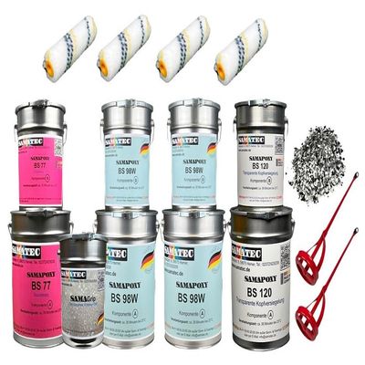 2K Epoxy Resin Floor Coating DIY Test Set, Matte, for 5 m² (RAL 4007 Purple Violet)